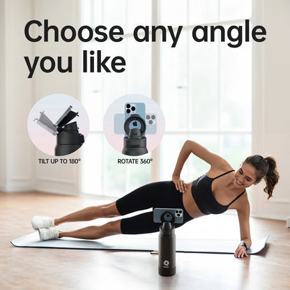 Thermos Stainless Steel Water Bottle with Magnetic Phone Holder